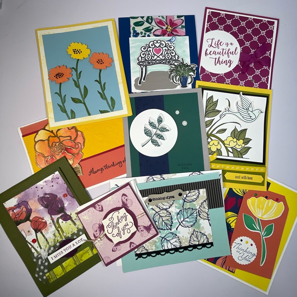 10 Handmade Love/ Thinking of You Stampin Up! Cards! NEW
